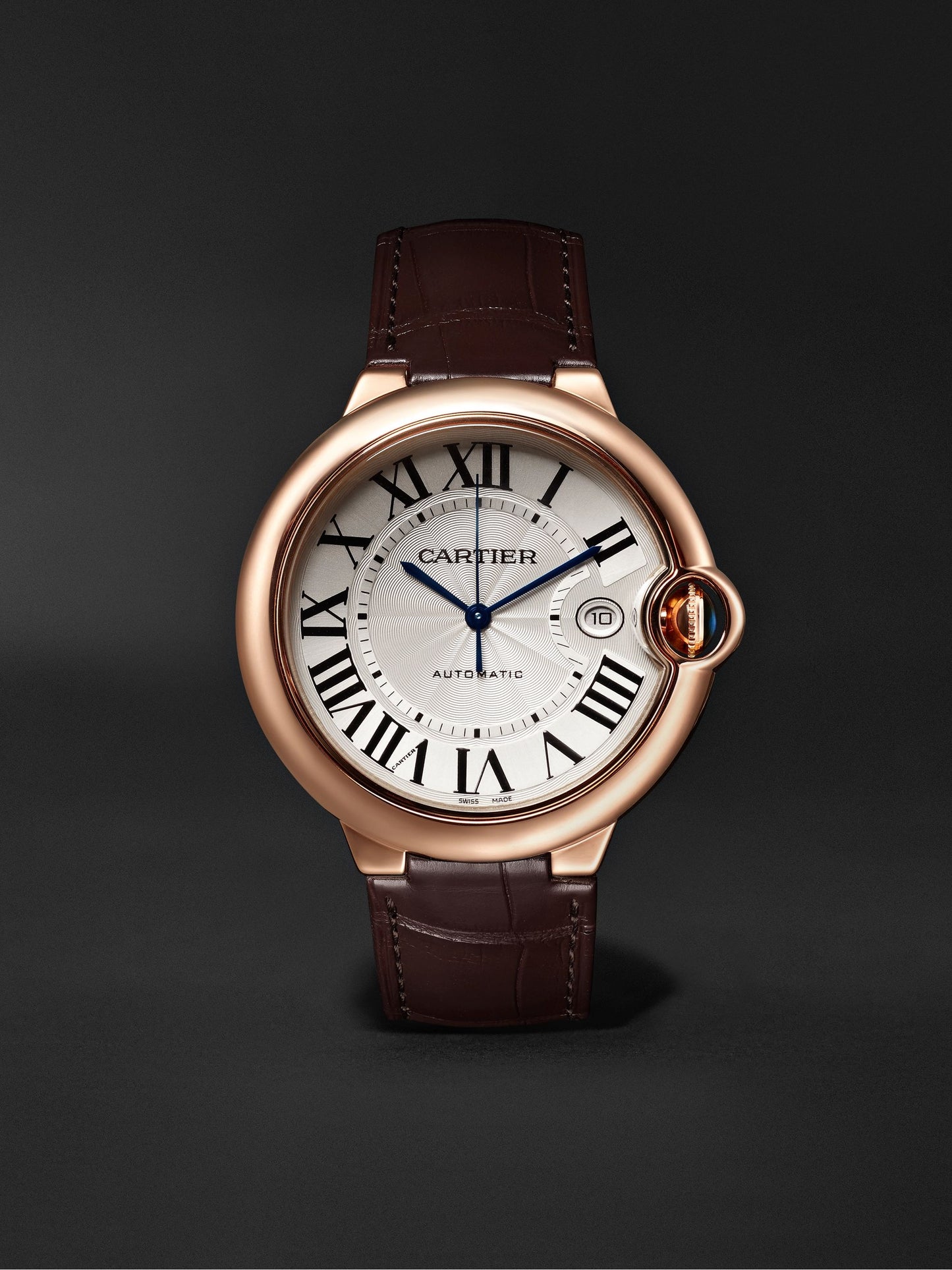 Automatic 42mm 18-Karat Pink Gold and Alligator Watch, Ref. No. CRWGBB0017