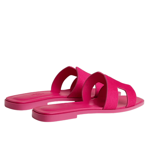 Hermès Oran Leather Slides – Blush Pink