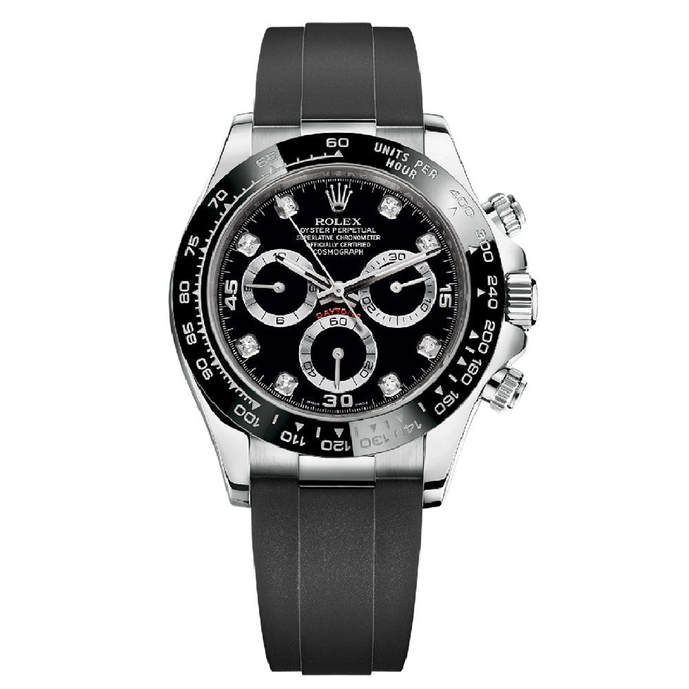 【National Day Clearance❤Today only 499】Rolex Daytona White Gold Black Dial Oysterflex Strap 116519LN-0025 Unworn