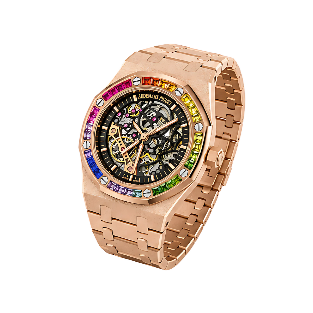 Audemars Piguet Watch | Royal Oak Rainbow Frosted Rose Gold