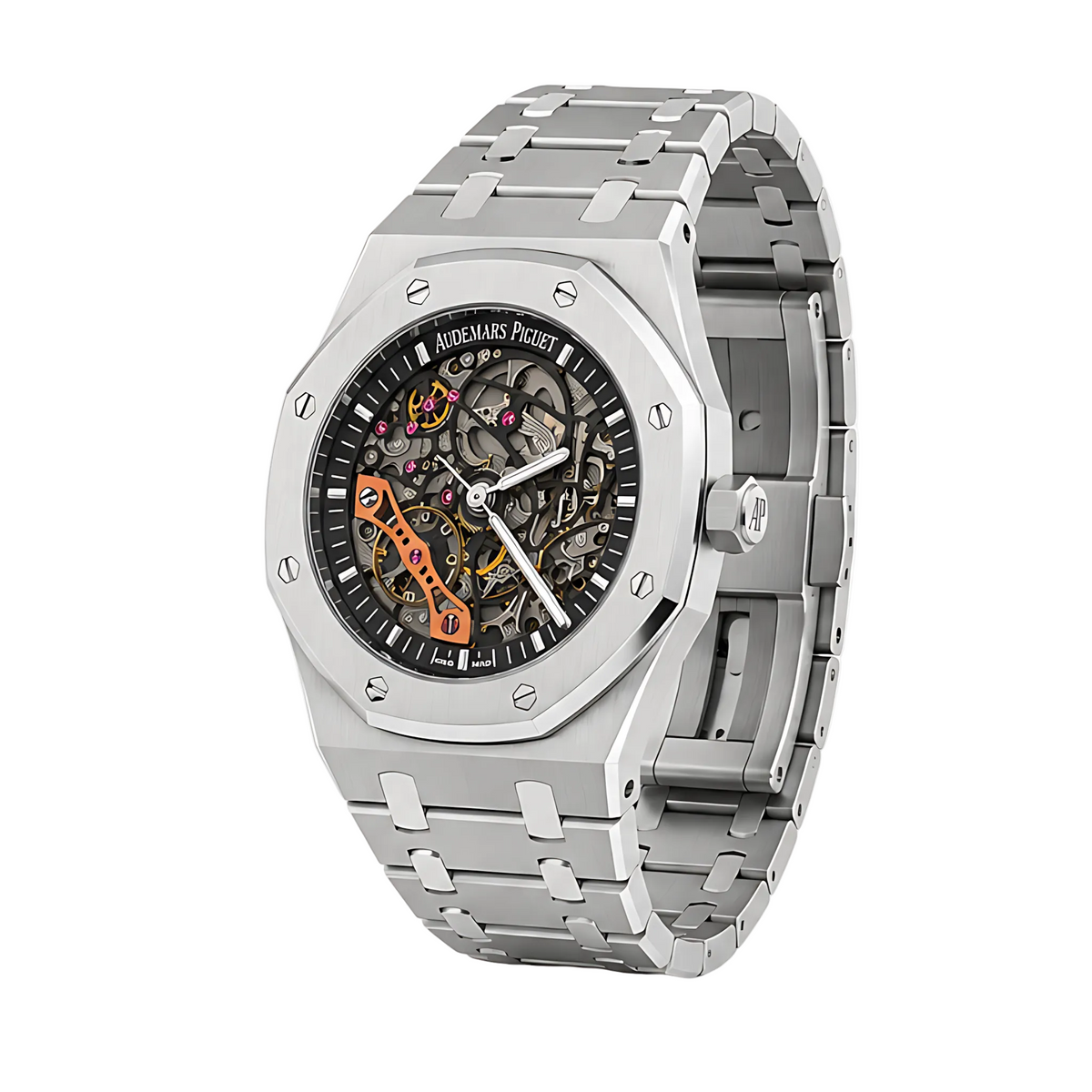 Audemars Piguet Watch | Royal Oak Skeleton Silver Black Dial