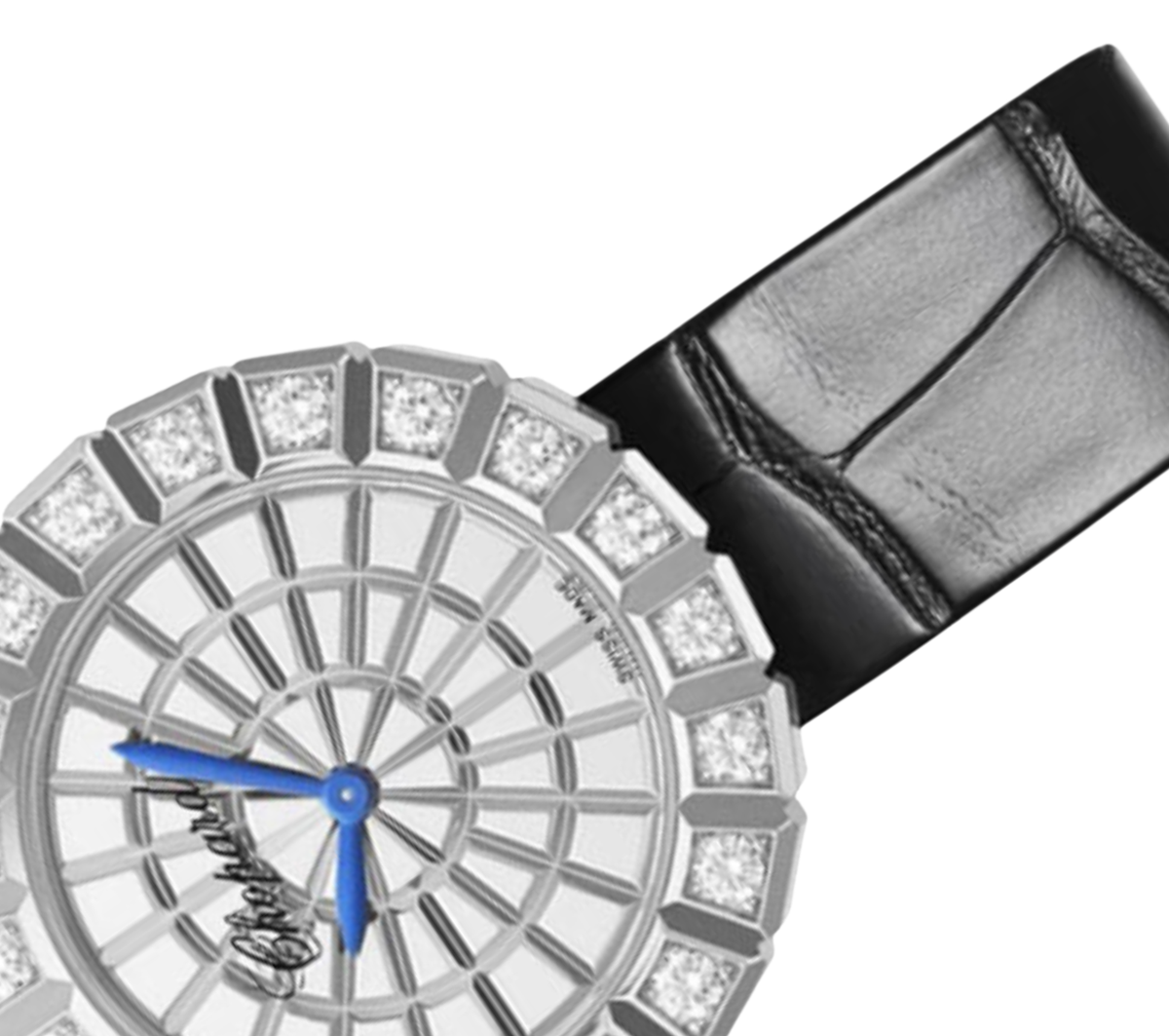 Chopard Ladies Watch ? Diamond Detail & Black Leather Strap