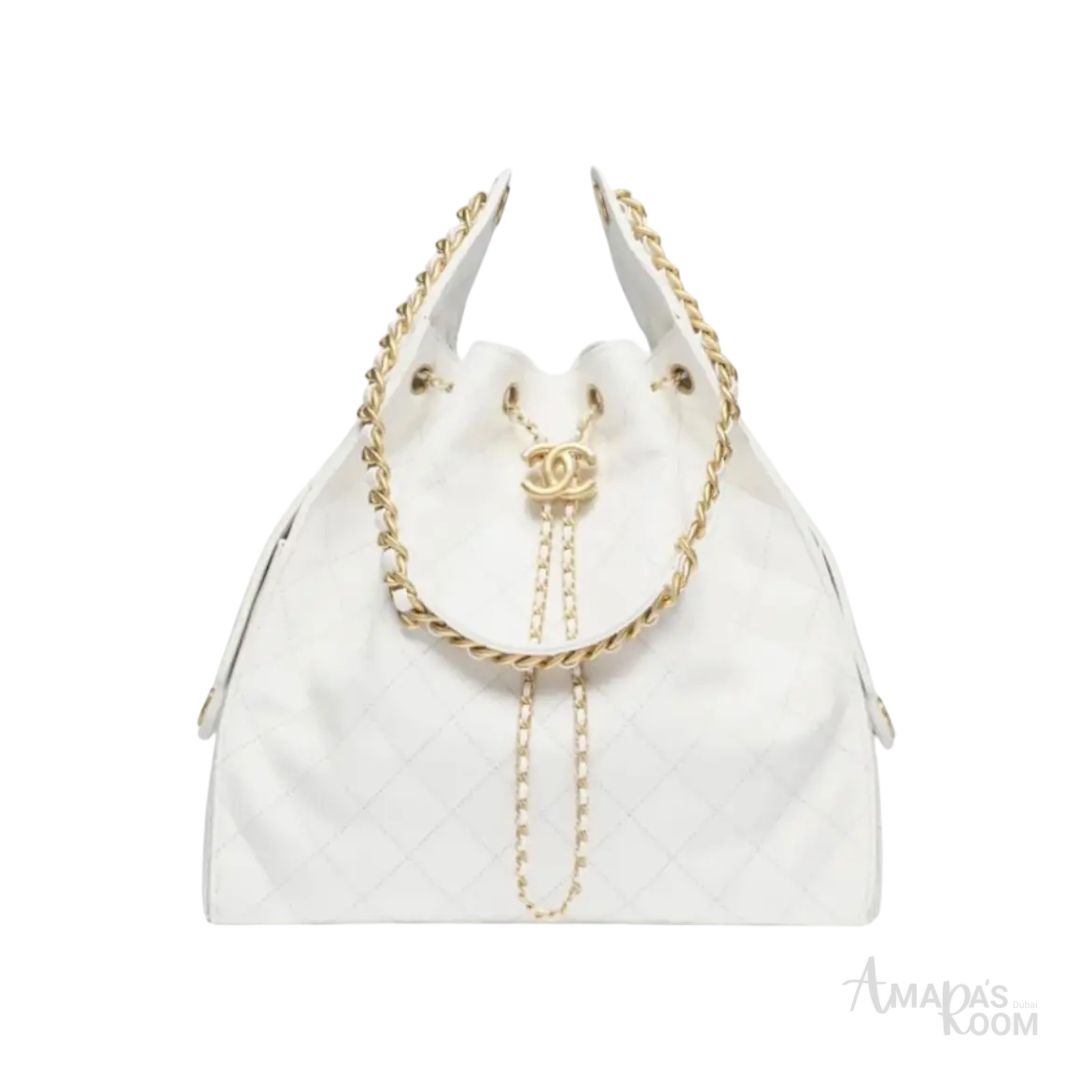 Chanel 25 Medium Handbag – White & Gold