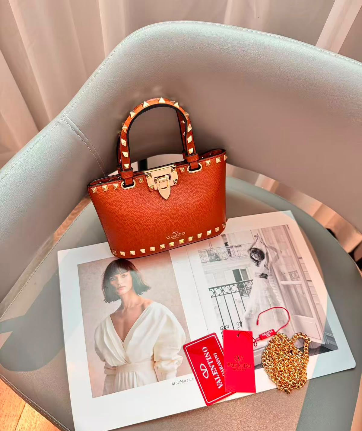 Valentino Garavani Rockstud Mini Grainy Calfskin
