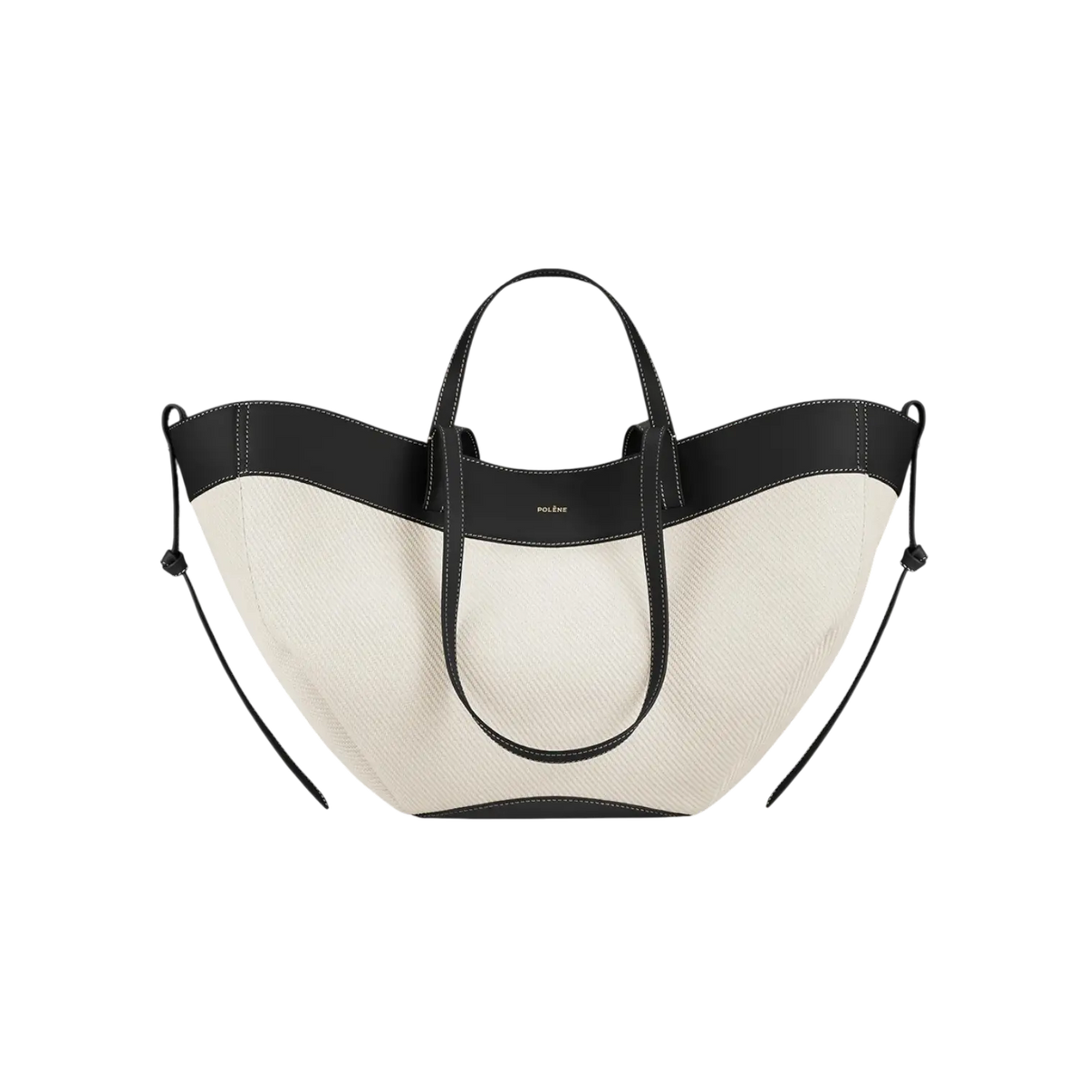 Polène Cyme Tote Bag – Black & White Canvas