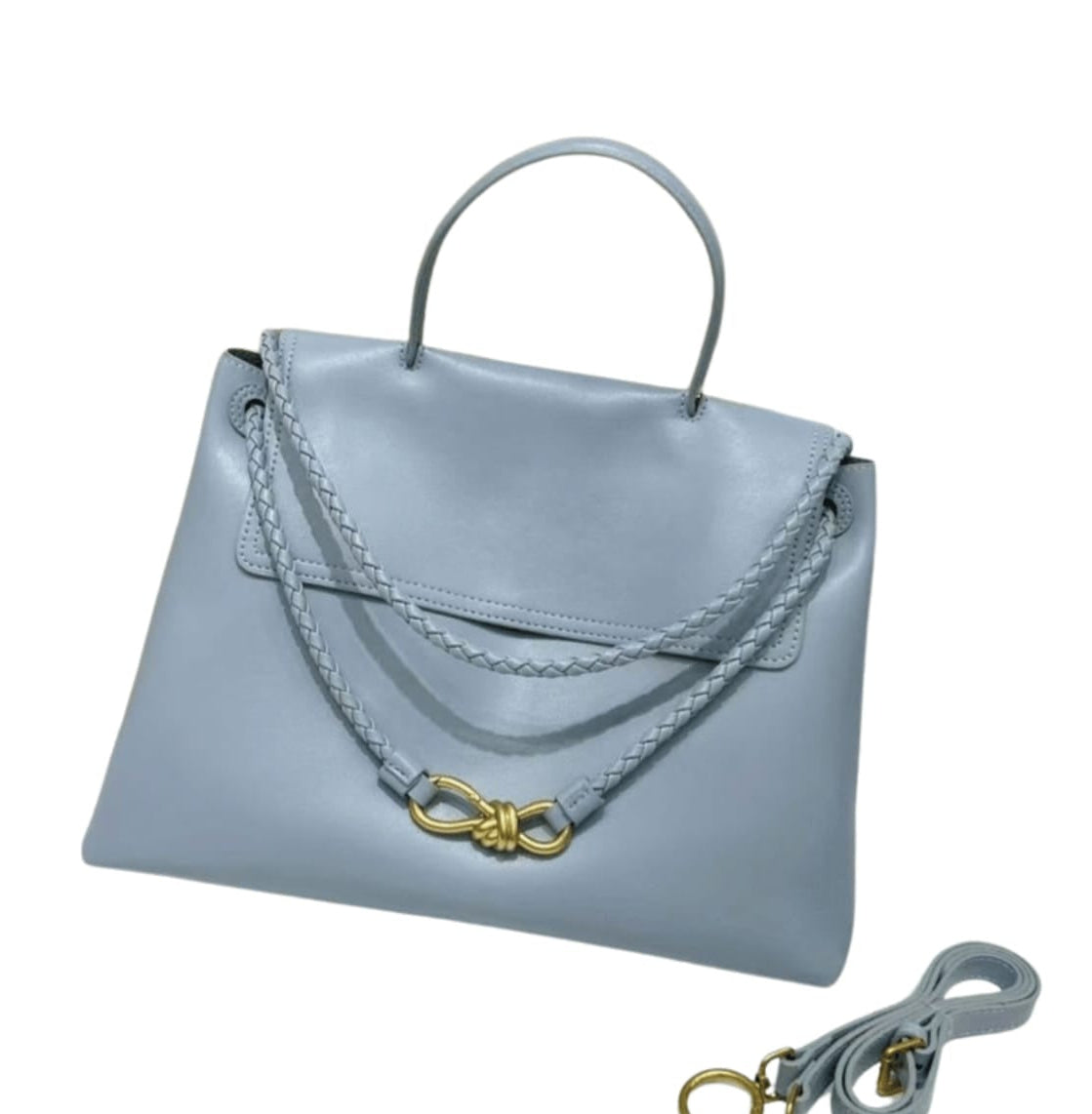 Ciao Top Handle Bag Light Blue Leather