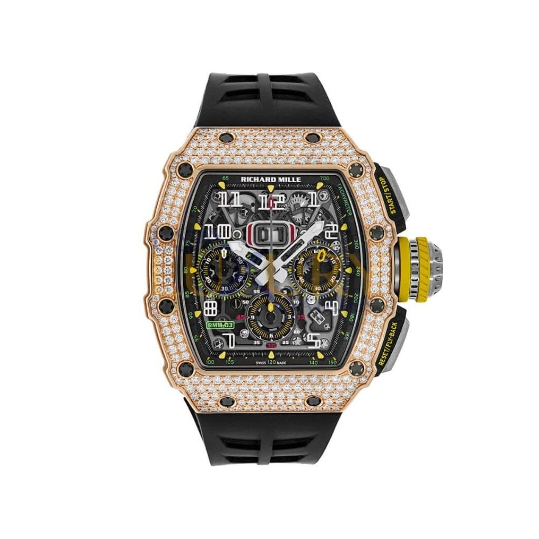 Richard Mille RM 11-03 Flyback Chronograph Rose Gold Diamond Bezel
