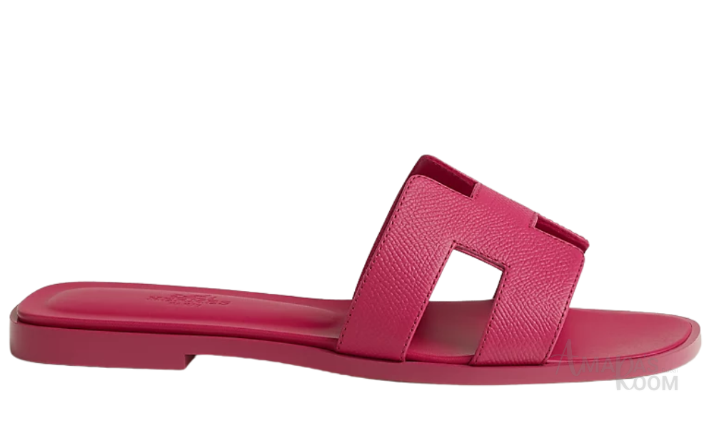 Hermès Oran Leather Slides – Bougainvillea Pink