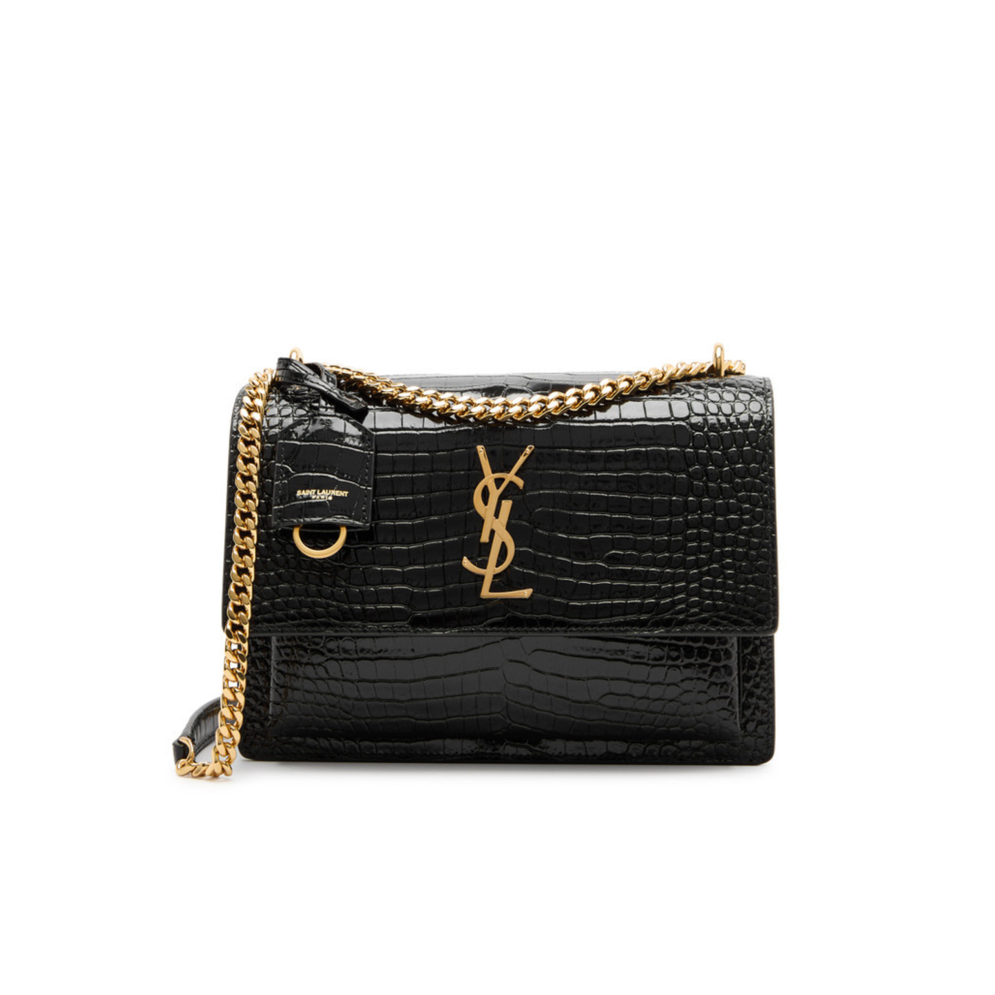 Saint Laurent Sunset Crocodile Leather Shoulder Bag