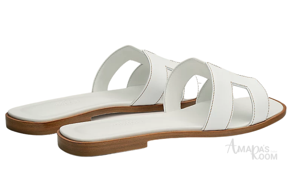 Hermès Oran Leather Slides – Pure White