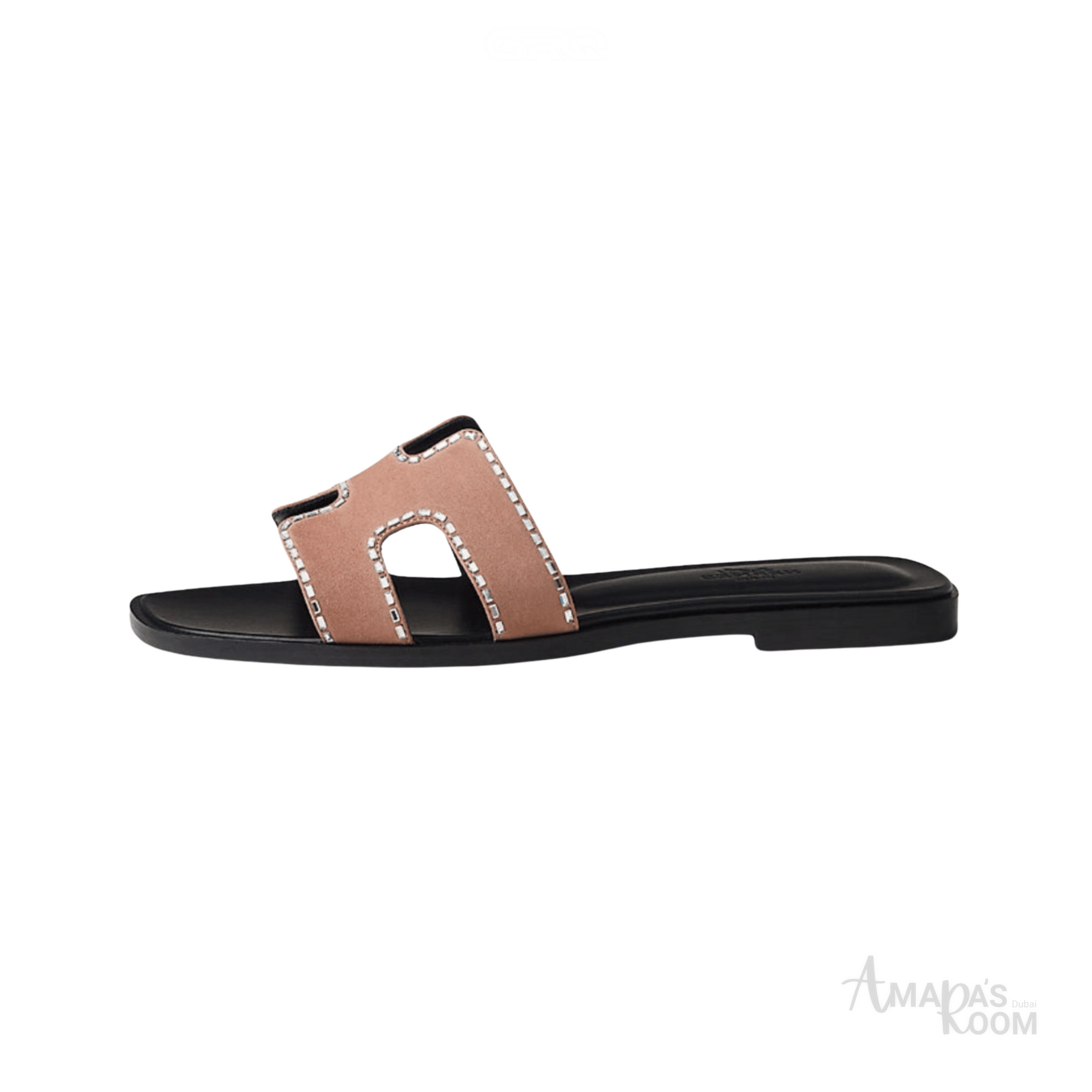 Hermès Oran Leather Slides – Pearl Pink