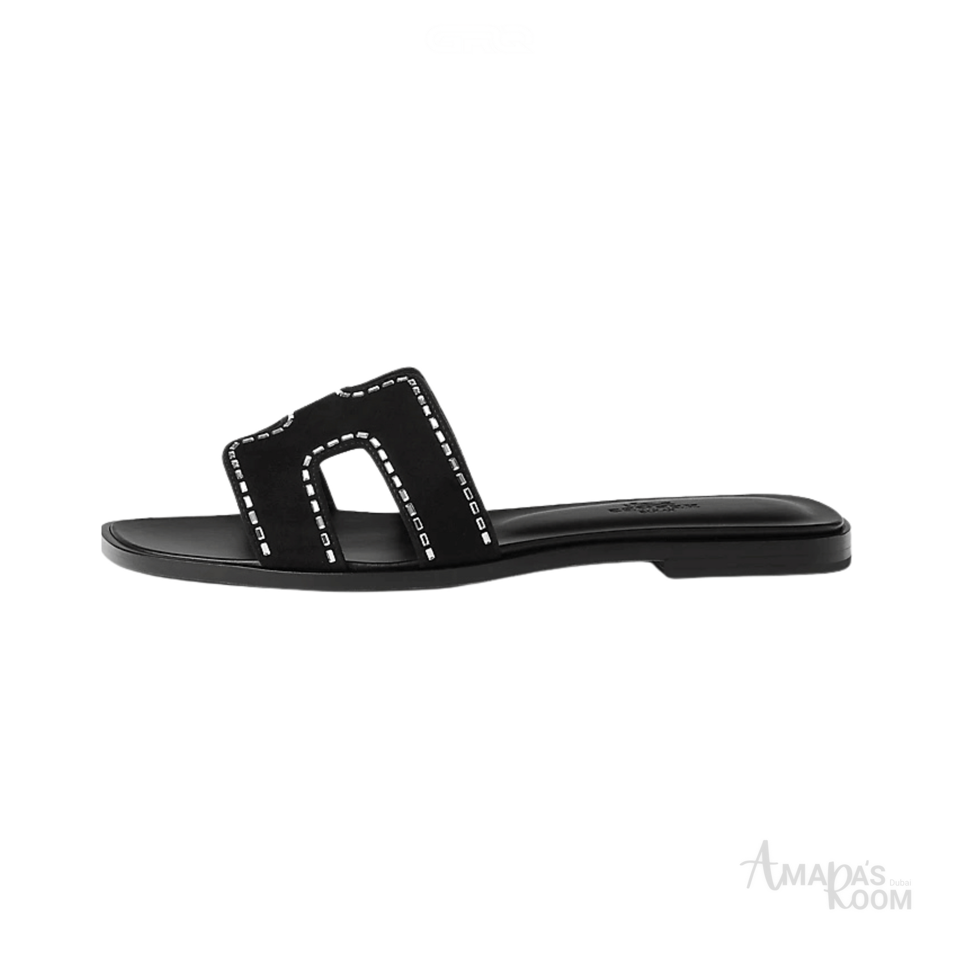 Hermès Oran Studded Slides – Black