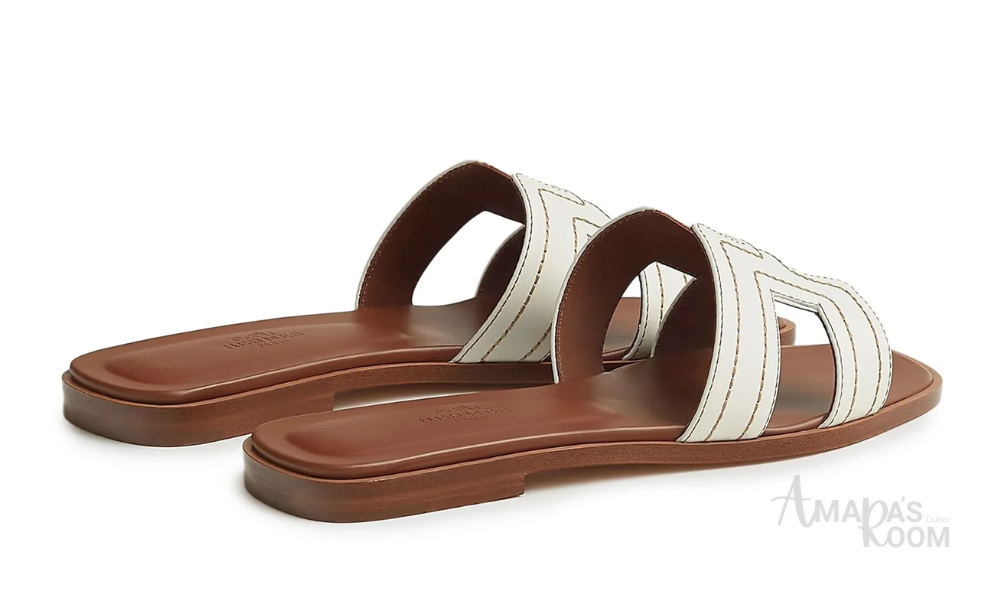 Hermès Oran Classic Slides – Soft White