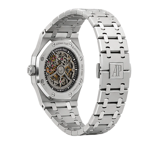 Audemars Piguet Watch | Royal Oak Skeleton Silver Black Dial