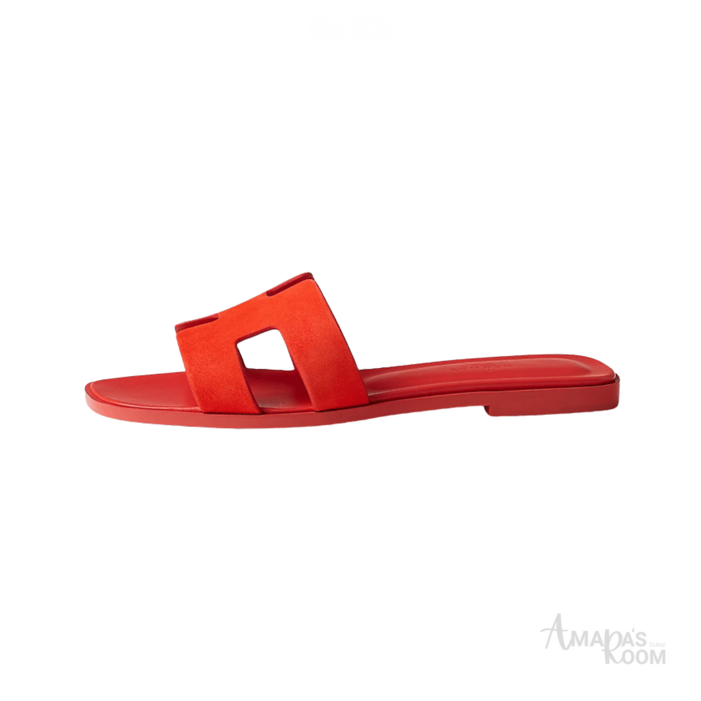 Hermès Oran Leather Slides – Sunset Orange