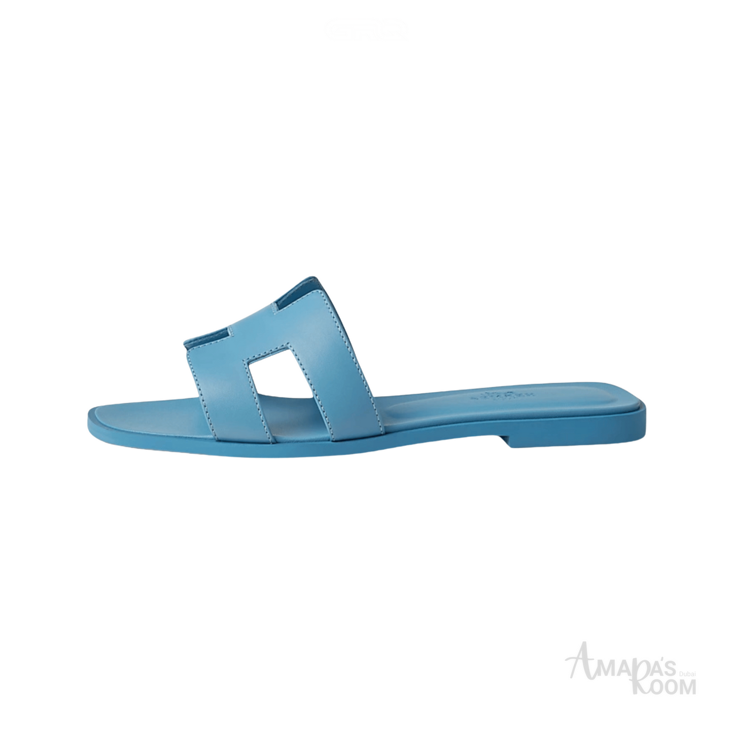 Hermès Oran Leather Slides – Turquoise