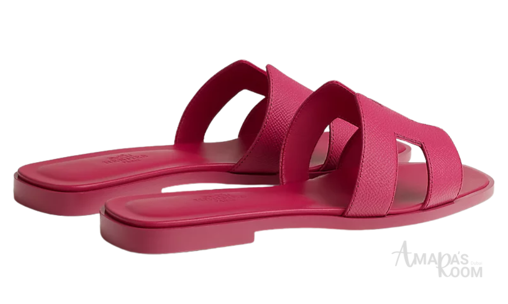 Hermès Oran Leather Slides – Bougainvillea Pink