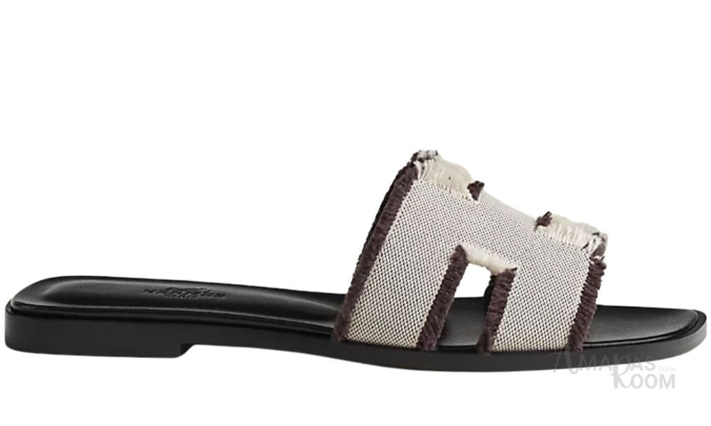 Hermès Oran Leather Slides – Deep Plum