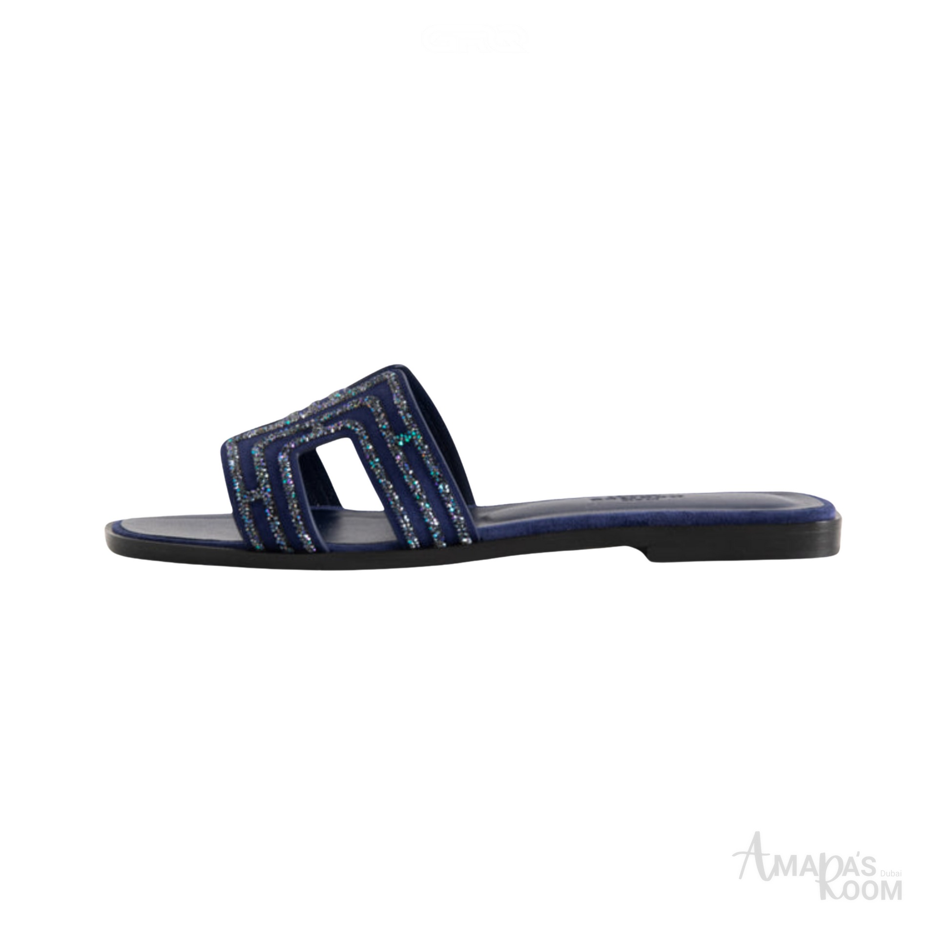 Hermès Oran Suede Slides – Navy Blue