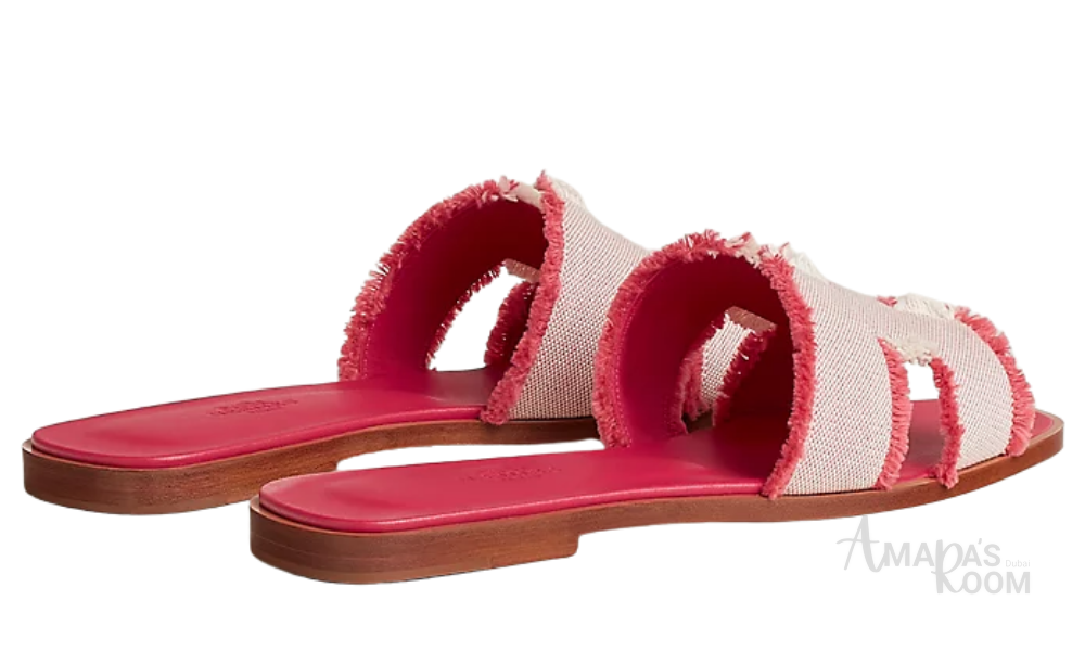 Hermès Oran Leather Slides – Raspberry