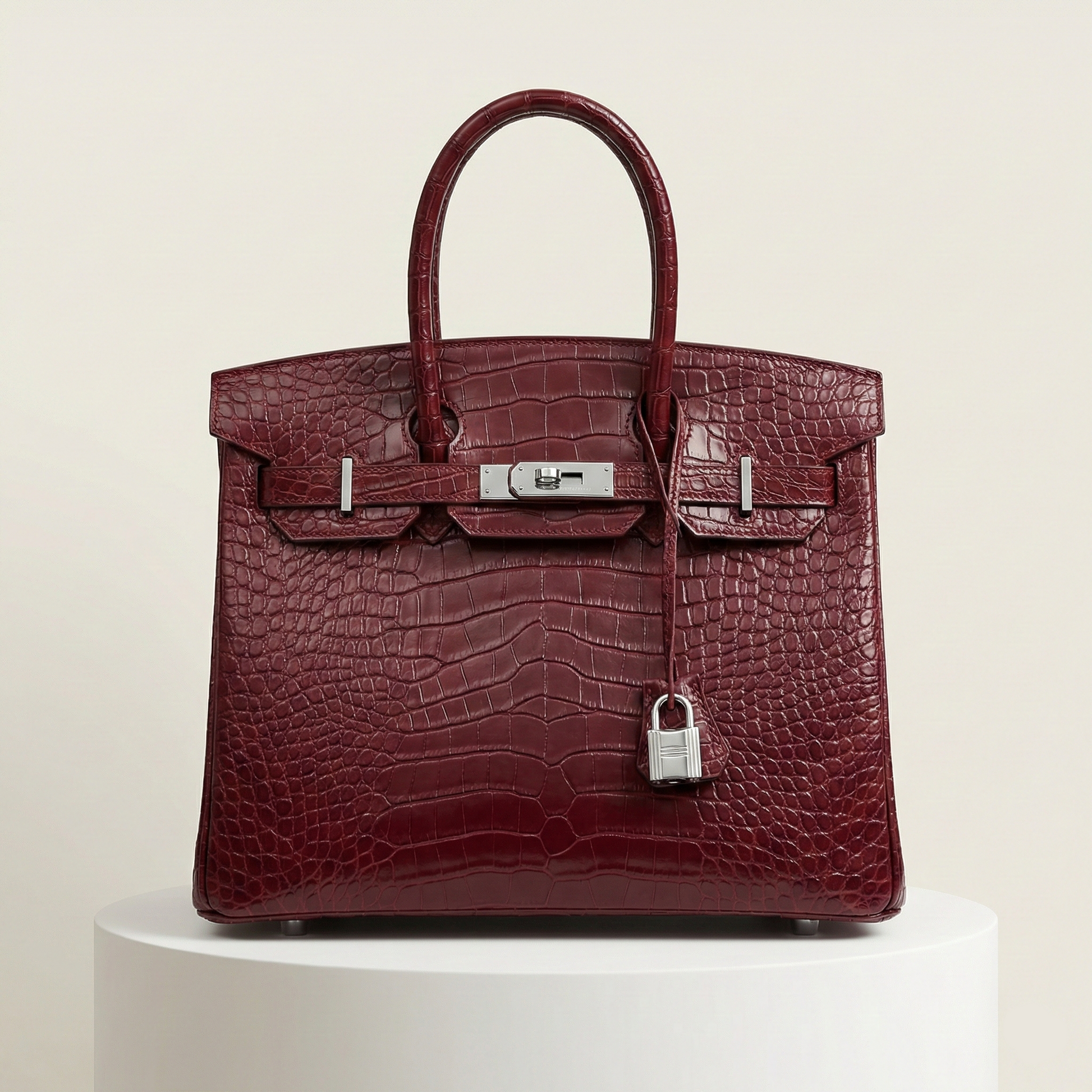 Matte Crocodile-Style Birkin Bag