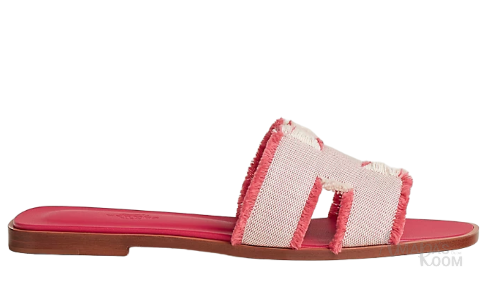 Hermès Oran Leather Slides – Raspberry
