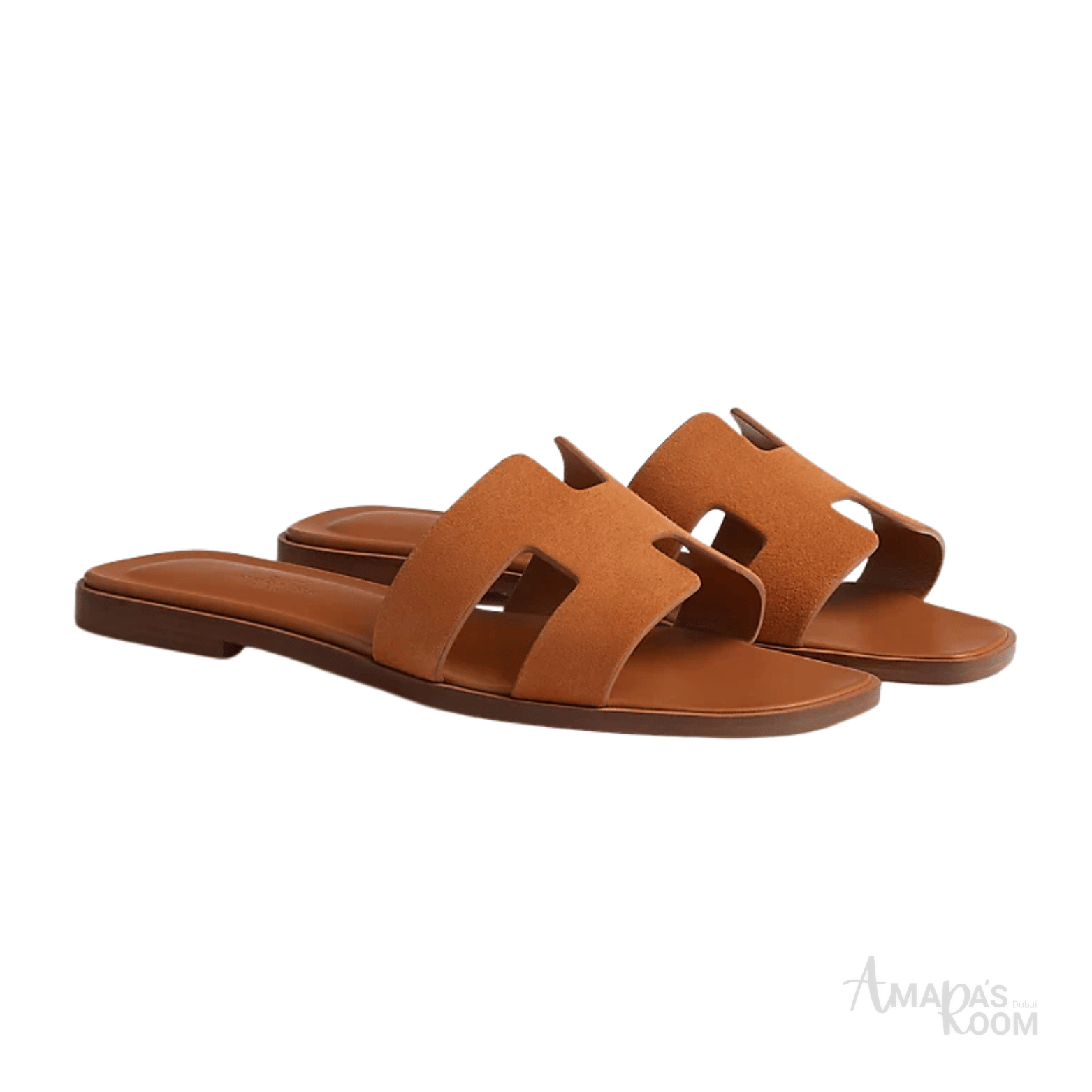 Hermès Oran Leather Slides – Classic Brown