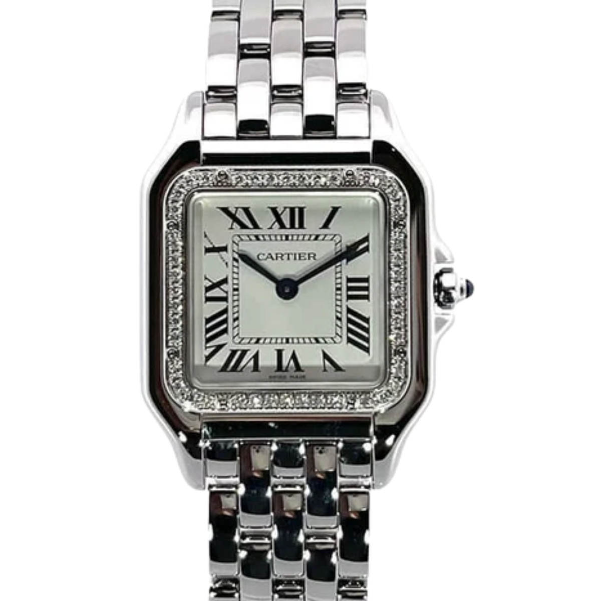 Cartier PanthŠre Ladies Watch ? Silver Tone & Diamond Detail