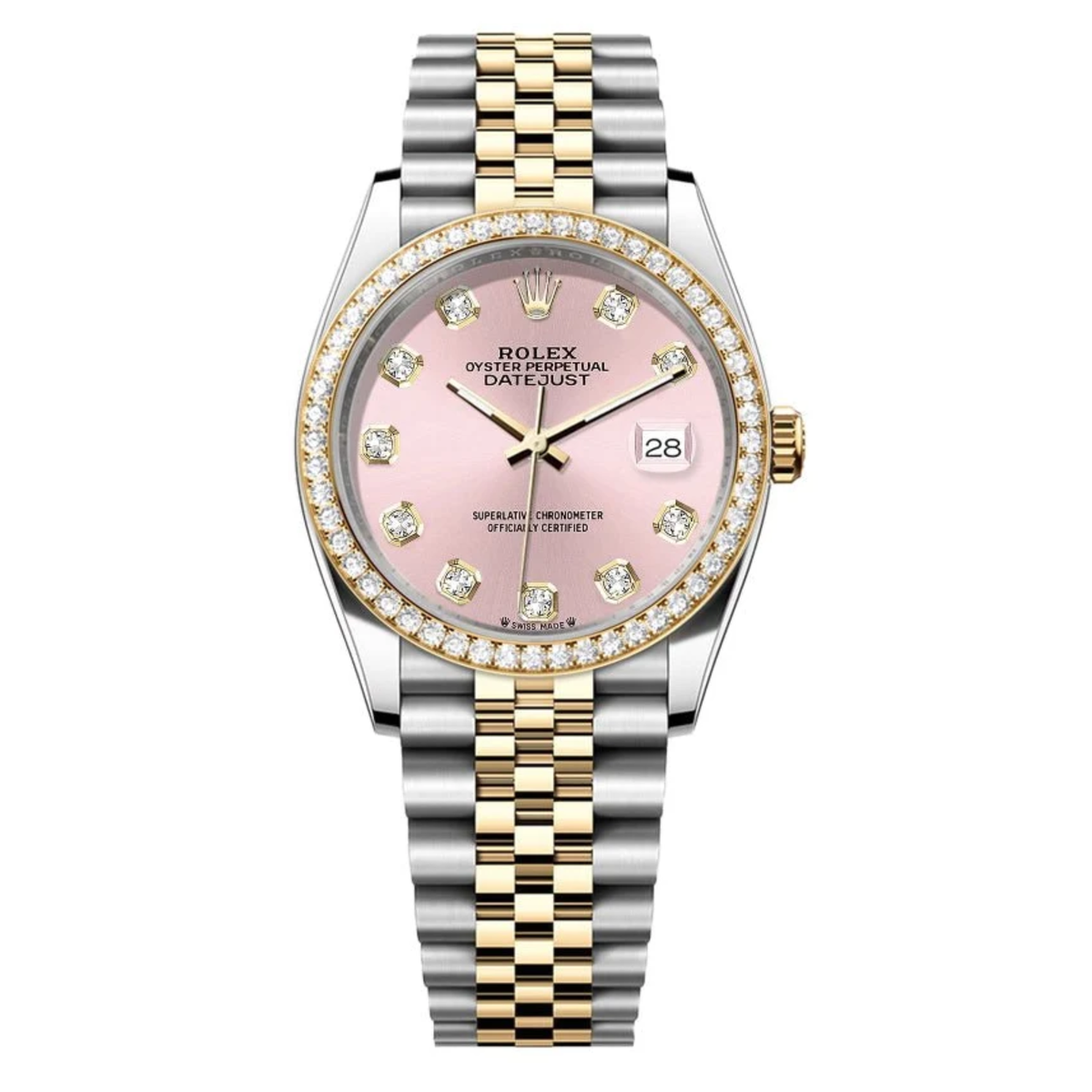 Rolex Lady-Datejust ? Two Tone, Pink Dial & Diamond Detail
