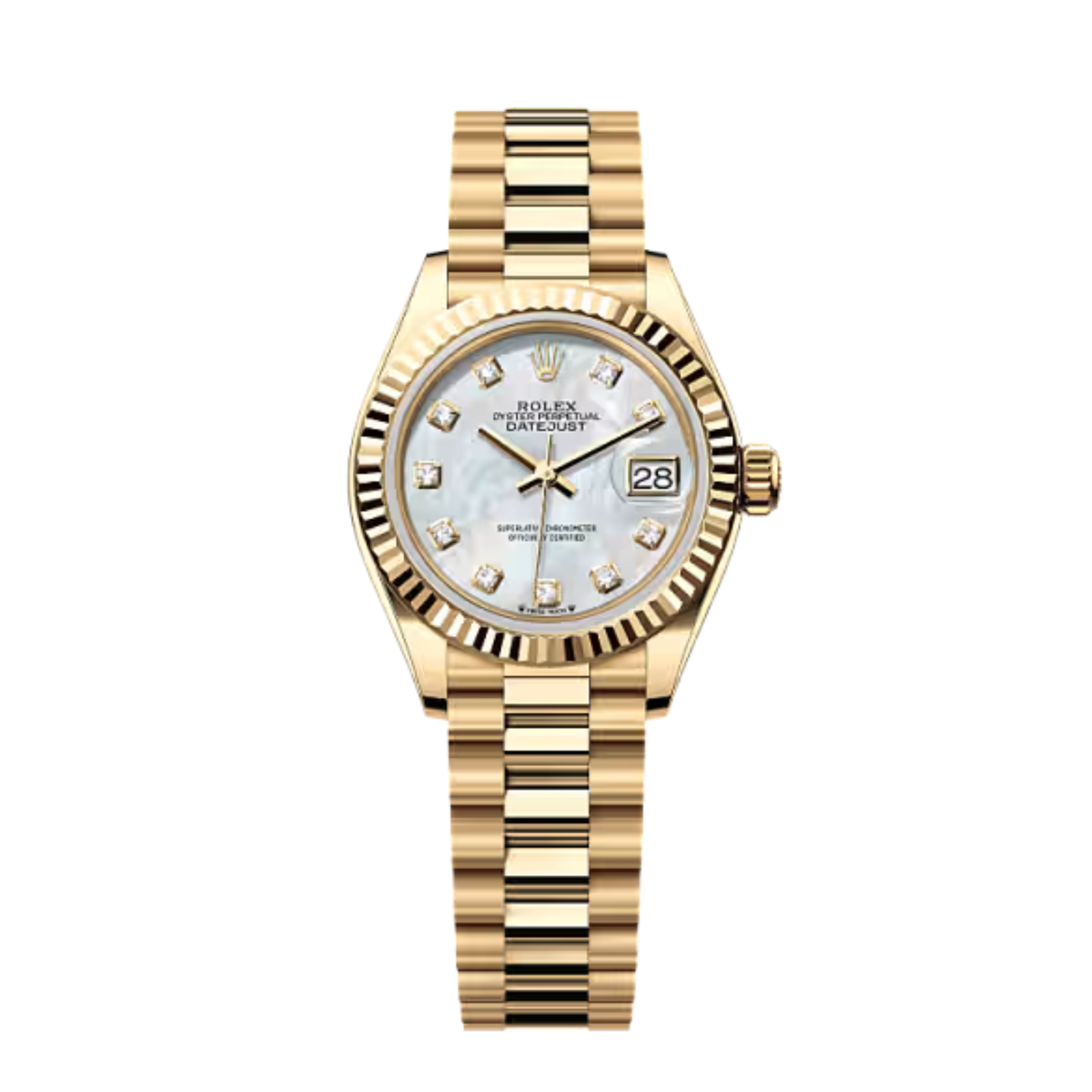 Rolex Lady-Datejust ? Yellow Gold Tone & White Diamond Dial