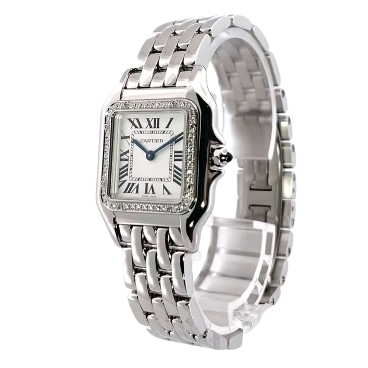 Cartier PanthŠre Ladies Watch ? Silver Tone & Diamond Detail