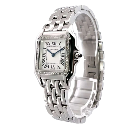 Cartier PanthŠre Ladies Watch ? Silver Tone & Diamond Detail