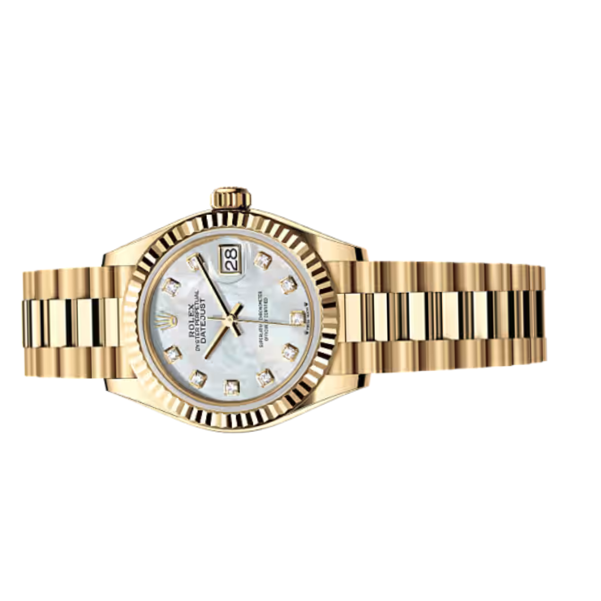 Rolex Lady-Datejust ? Yellow Gold Tone & White Diamond Dial