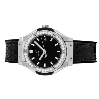 Hublot Classic Fusion Ladies Watch ? Black Dial & Diamond Detail