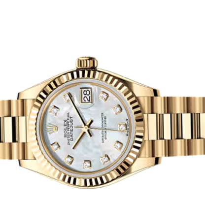 Rolex Lady-Datejust ? Yellow Gold Tone & White Diamond Dial