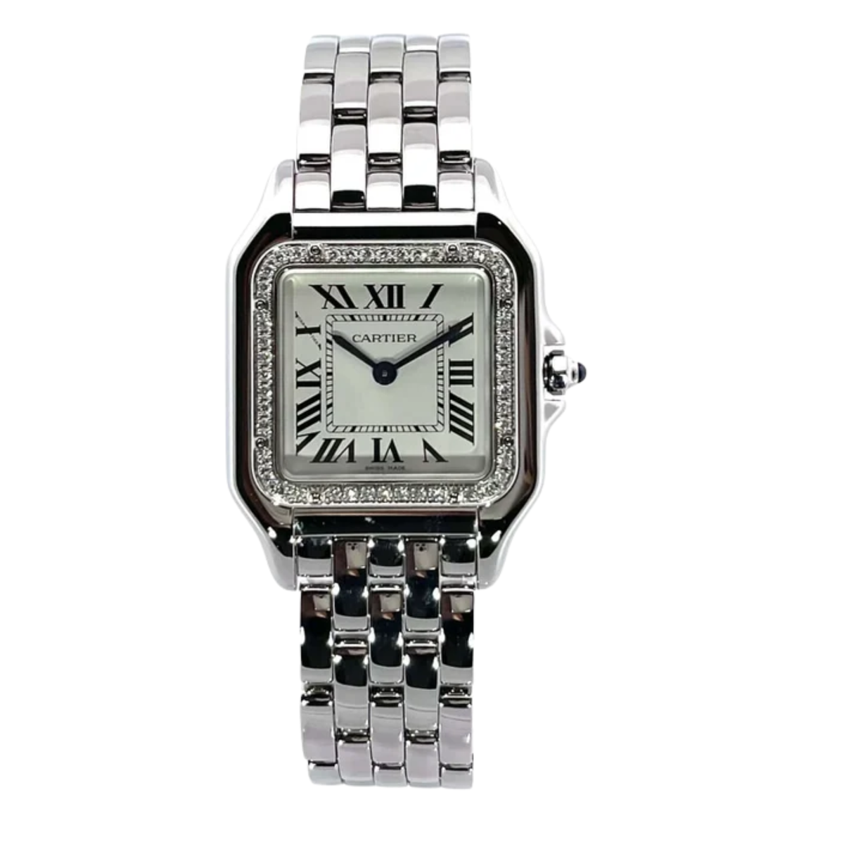 Cartier PanthŠre Ladies Watch ? Silver Tone & Diamond Detail