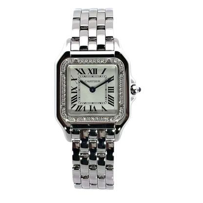 Cartier PanthŠre Ladies Watch ? Silver Tone & Diamond Detail