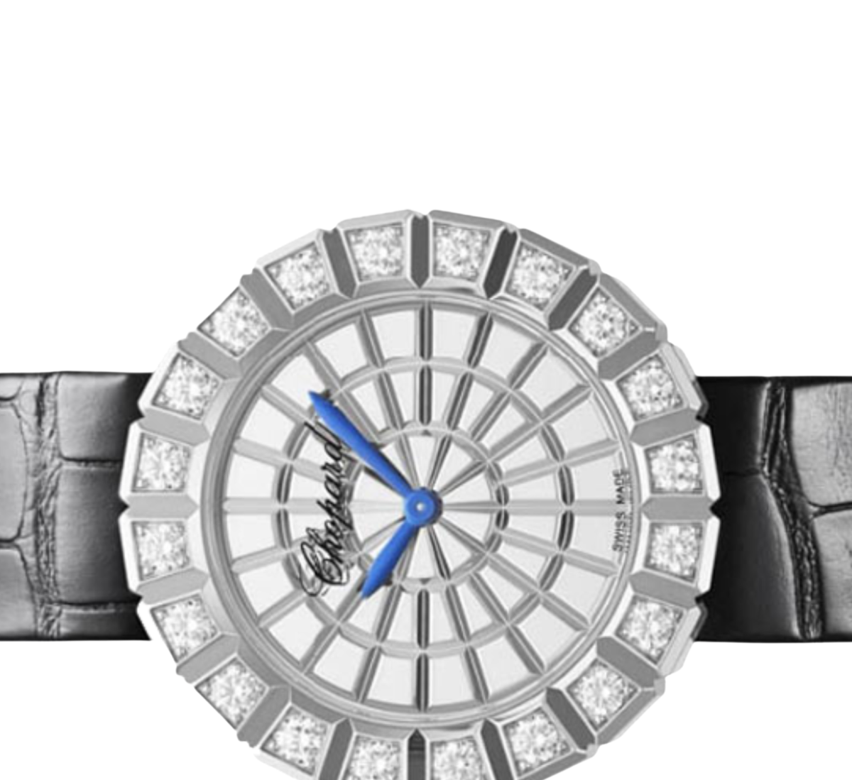 Chopard Ladies Watch ? Diamond Detail & Black Leather Strap