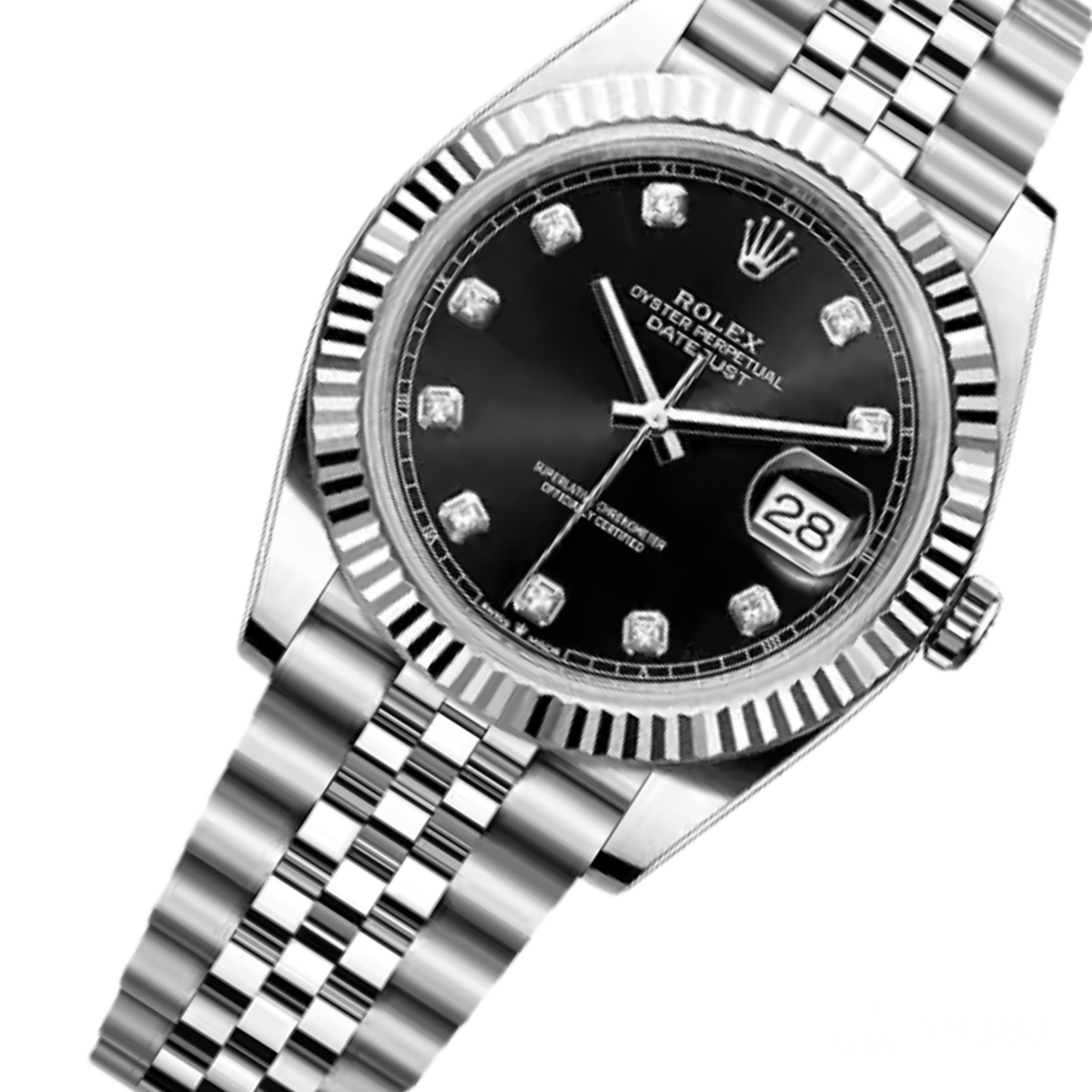 Rolex Lady-Datejust ? Black Diamond Dial, Steel Tone