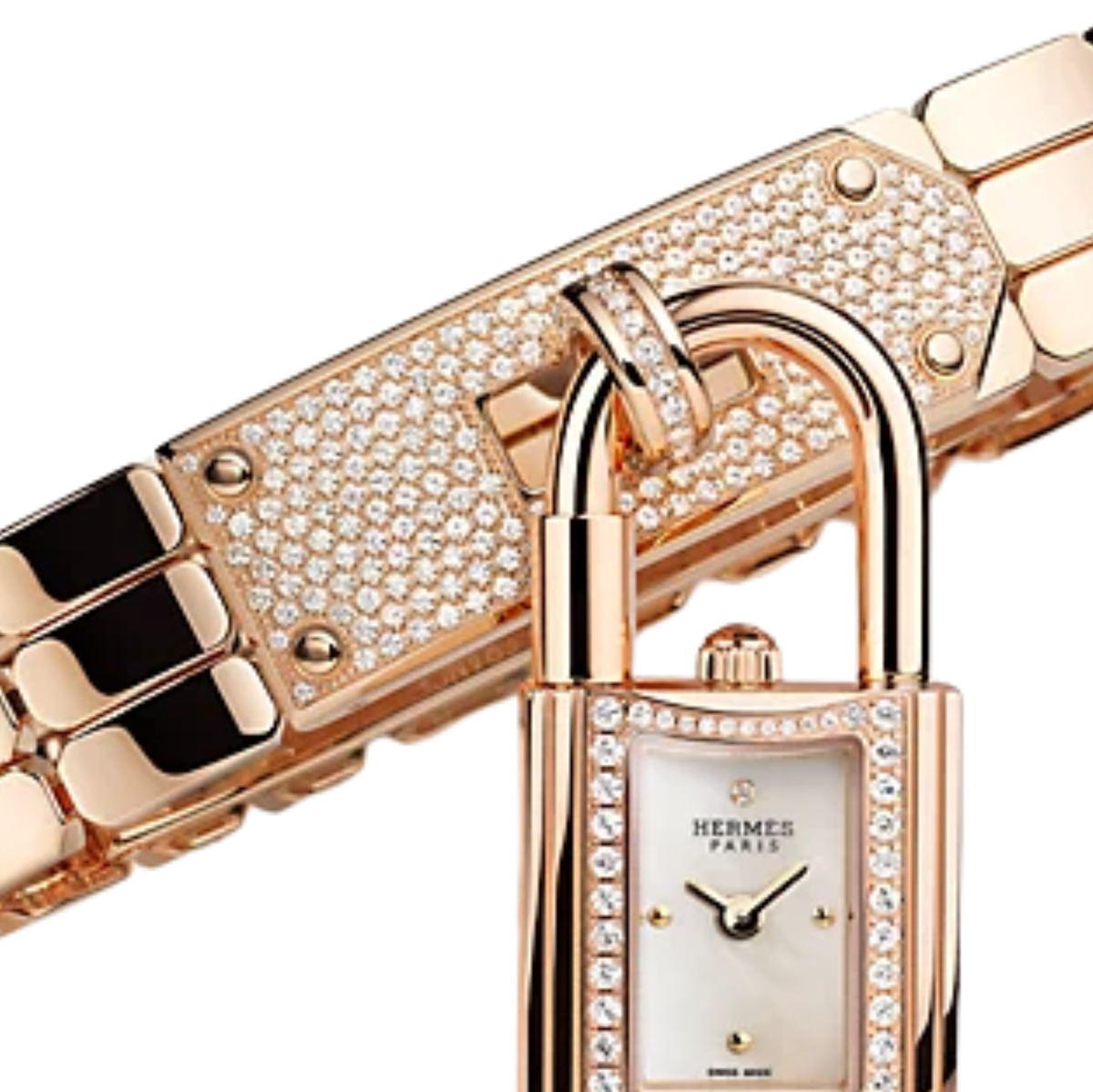 Hermes Kelly Ladies Watch ? Rose Gold Tone & Diamond Detail