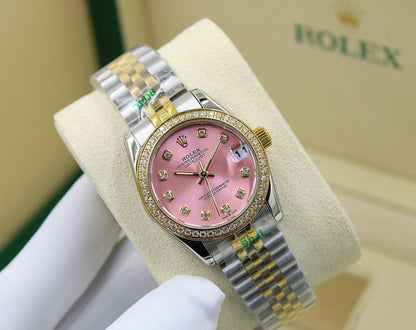 Rolex Lady-Datejust ? Two Tone, Pink Dial & Diamond Detail