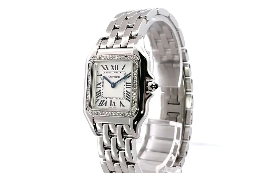 Cartier PanthŠre Ladies Watch ? Silver Tone & Diamond Detail