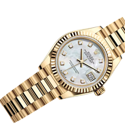Rolex Lady-Datejust ? Yellow Gold Tone & White Diamond Dial