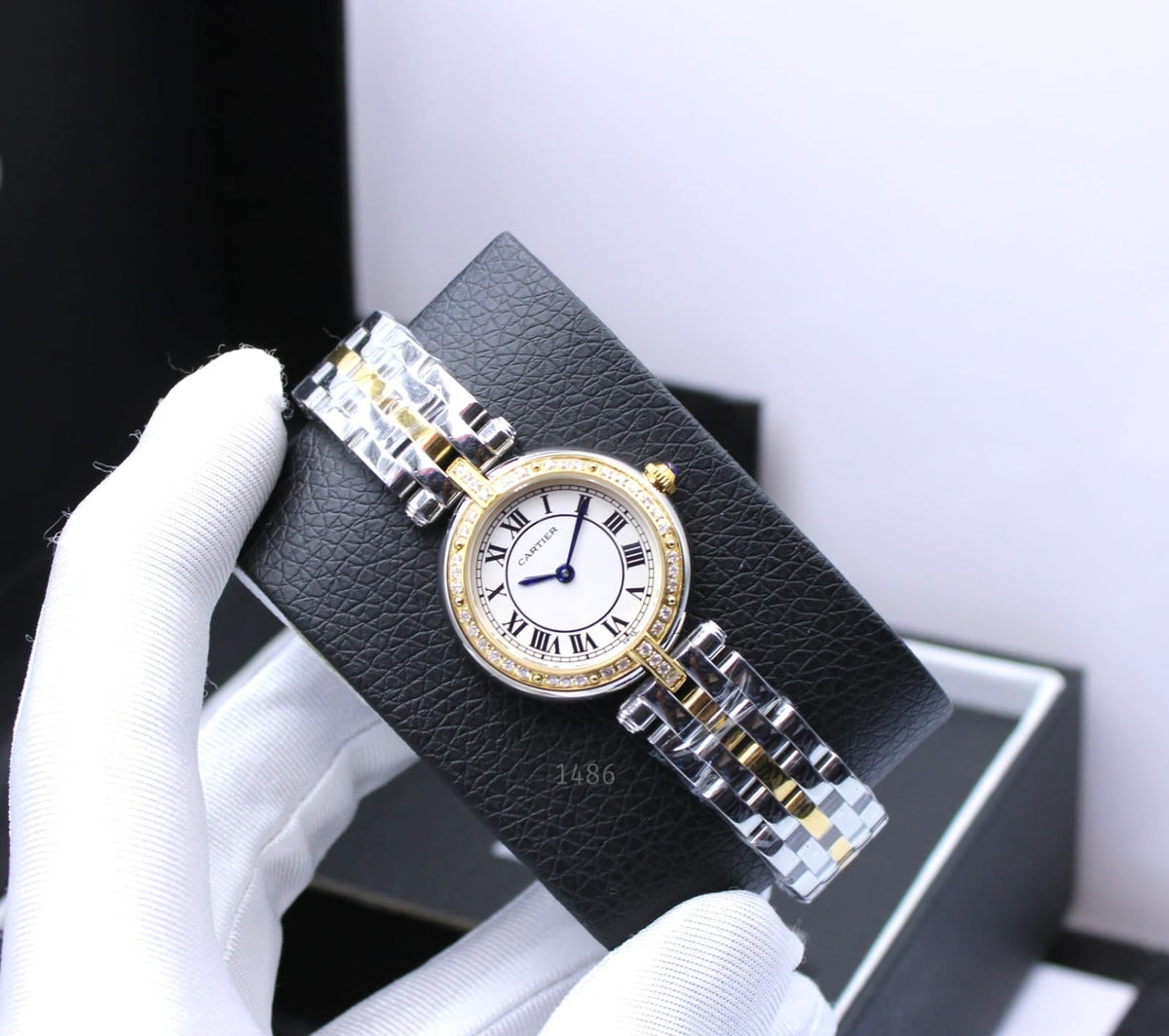 Cartier Round Ladies Watch ? Two Tone & Diamond Detail