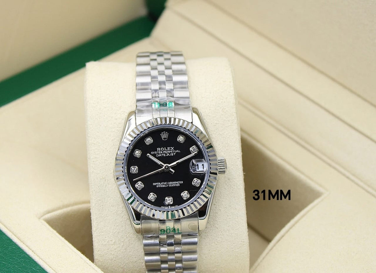 Rolex Lady-Datejust ? Black Diamond Dial, Steel Tone