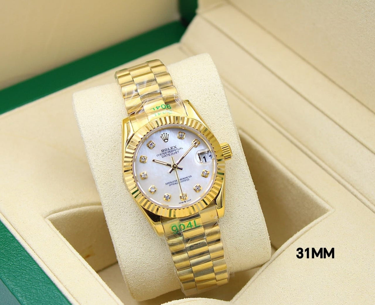Rolex Lady-Datejust ? Yellow Gold Tone & White Diamond Dial