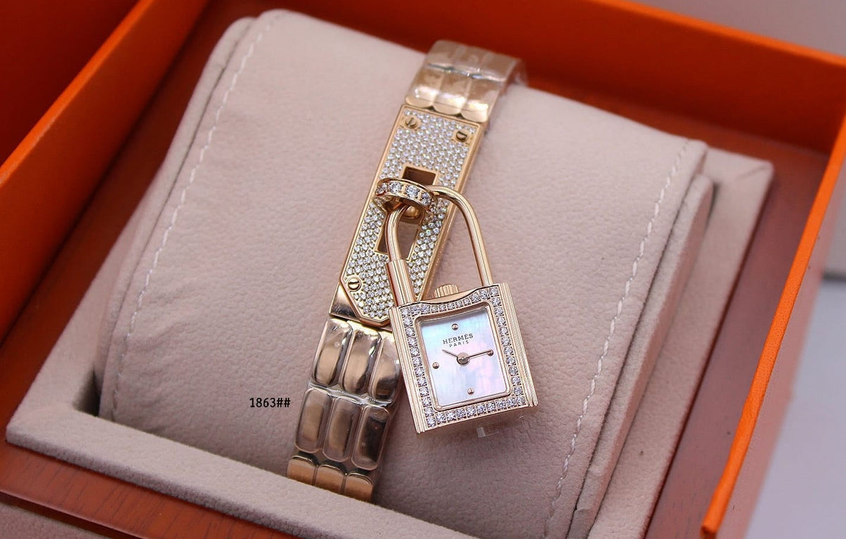 Hermes Kelly Ladies Watch ? Rose Gold Tone & Diamond Detail