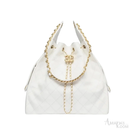 Chanel 25 Medium Handbag – White & Gold
