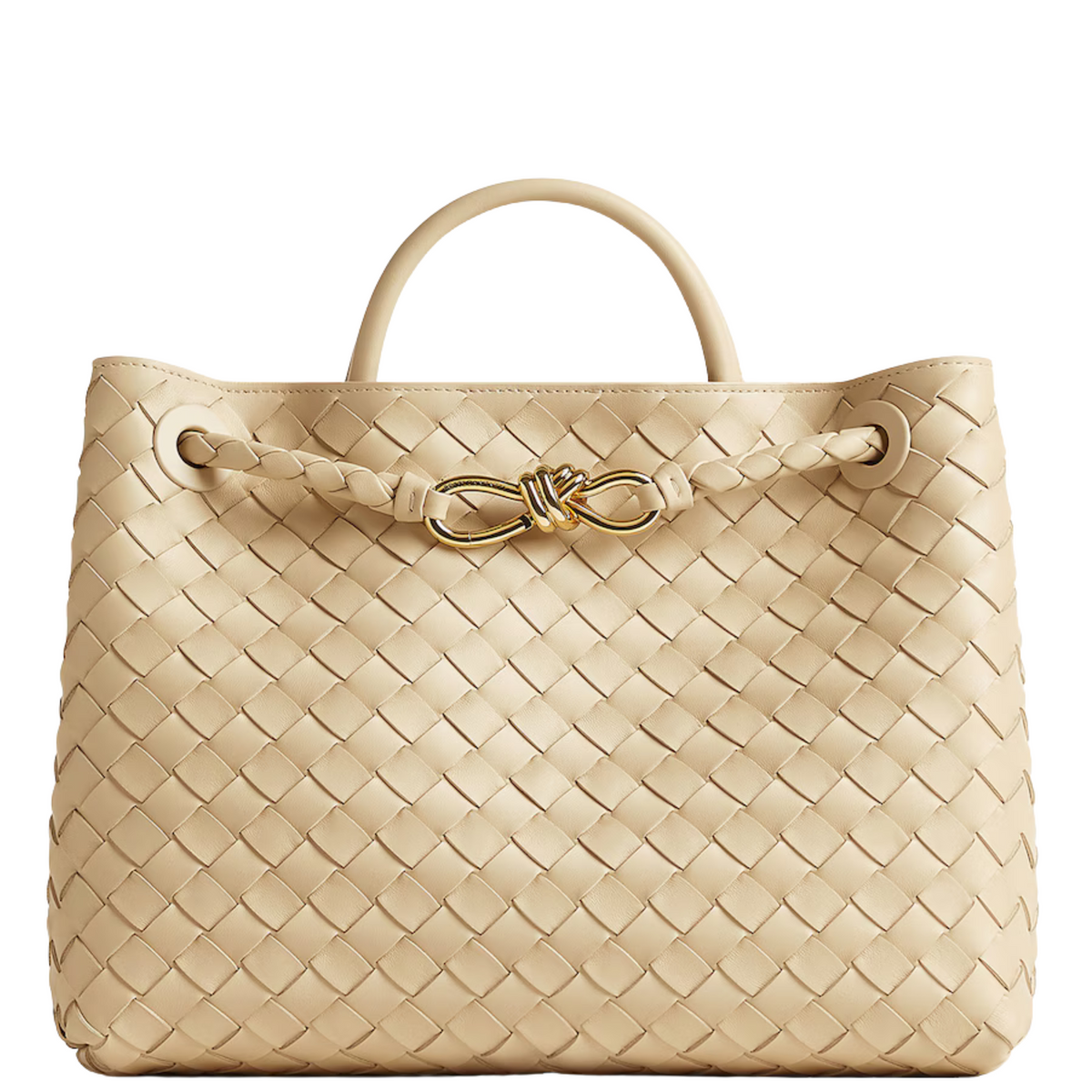 Bottega Veneta Andiamo Beige Leather Tote Bag