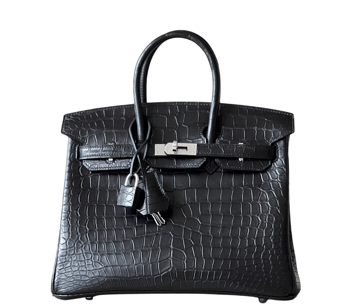 Hermès Bag _ Birkin 30 Crocodile Black Sliver Lock
